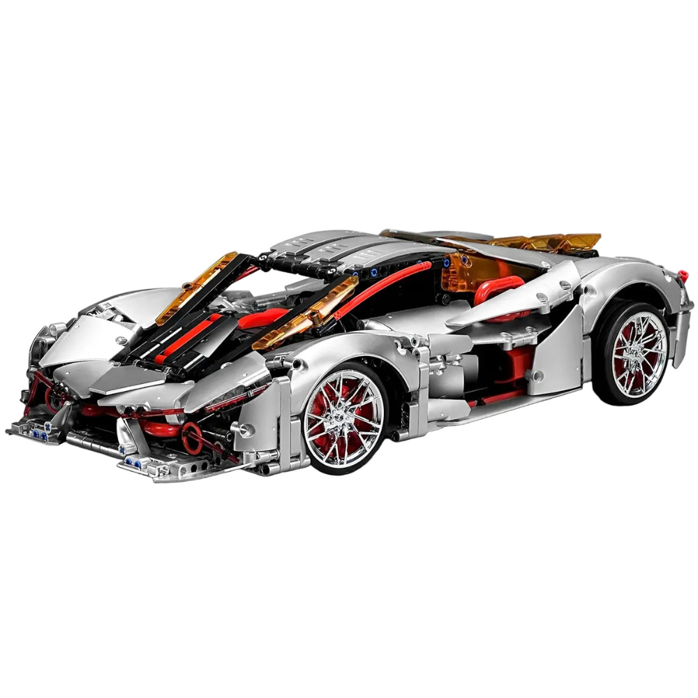 FeiFan QM00038 Silver Concept Hypercar - 2130pcs building blocks set - front view | Power Blockz