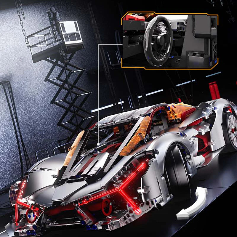 FeiFan QM00038 Silver Concept Hypercar - 2130pcs building blocks set - view 4 | Power Blockz