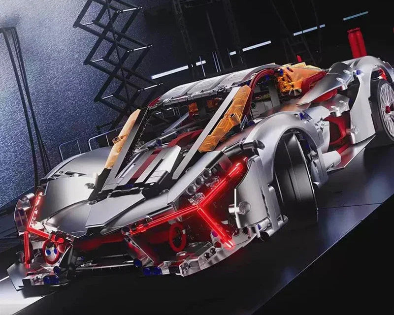 FeiFan QM00038 Silver Concept Hypercar - 2130pcs building blocks set - view 9 | Power Blockz