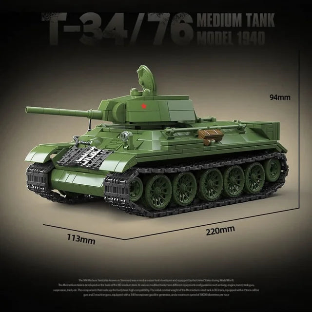 Quanguan 100276 T34 Medium Tank - 1113pcs building blocks set - view 6 | Power Blockz