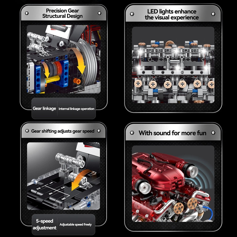 Guly 60555 V12 Performance Engine - 2378pcs building blocks set - view 4 | Power Blockz