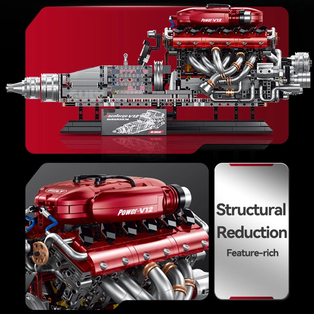 Guly 60555 V12 Performance Engine - 2378pcs building blocks set - view 5 | Power Blockz