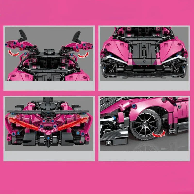 Sembo 701040 - Static - Pink Concept Supercar - vue 10 | Power Blockz
